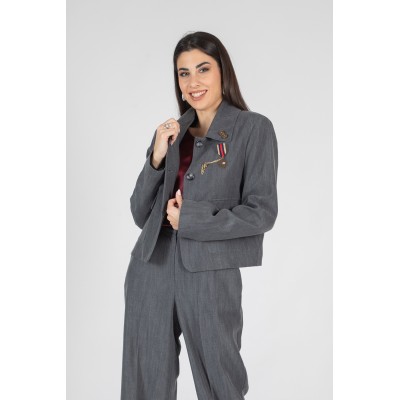 GIACCA TENCEL CON SPILLE...