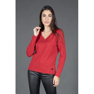 MAGLIA BASICA CON SCOLLO...