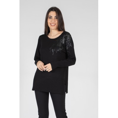 MAGLIA RICAMO PAILLETTES...