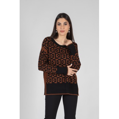 MAGLIA JACQUARD GEOMETRICO...