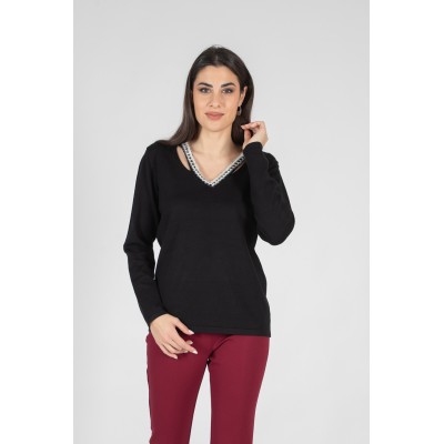 MAGLIA SCOLLO A V CON PELO...