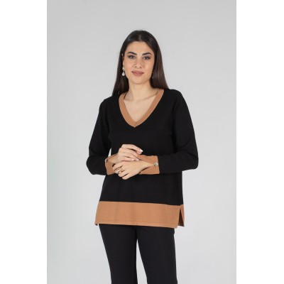 MAGLIA SCOLLO V BICOLORE...