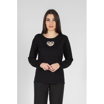 MAGLIA CUORE STRASS MARA...