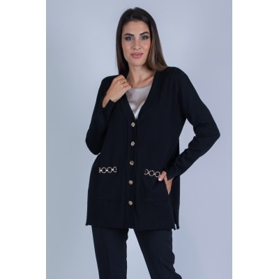 CARDIGAN ACCESSORI METALLO...