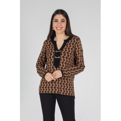 SCOLLO A V JACQUARD MARA...