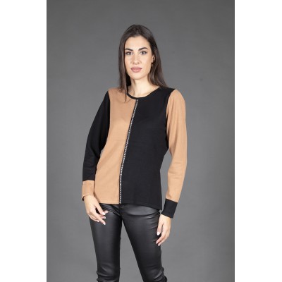 MAGLIA DONNA BICOLORE MARA...