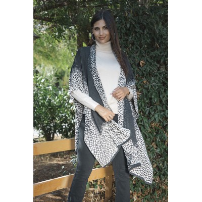 PONCHO DONNA JAQUARD MARA...