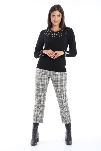 PANTALONE CROPPED QUADRI...