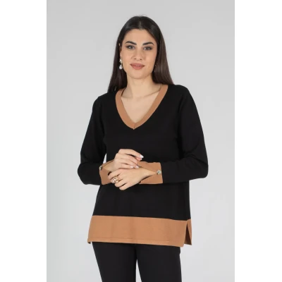 MAGLIA SCOLLO V BICOLORE...