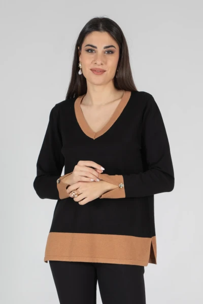 MAGLIA SCOLLO V BICOLORE...