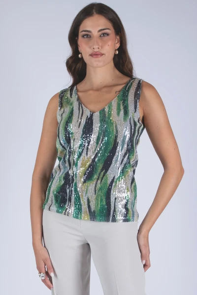 TOP PAILLETTES SCOLLO A V...