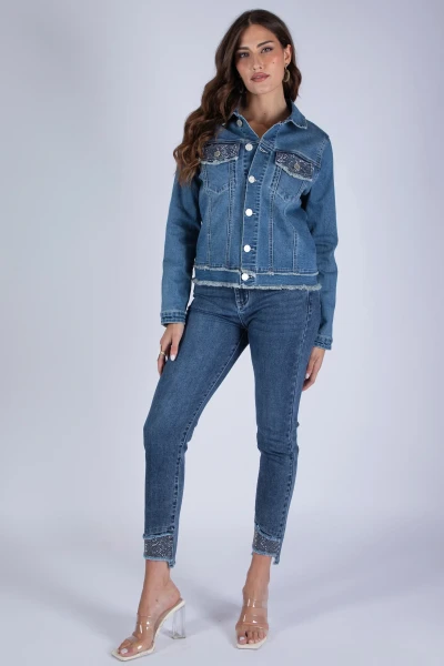 JEANS STRASS SFRANGIATO...