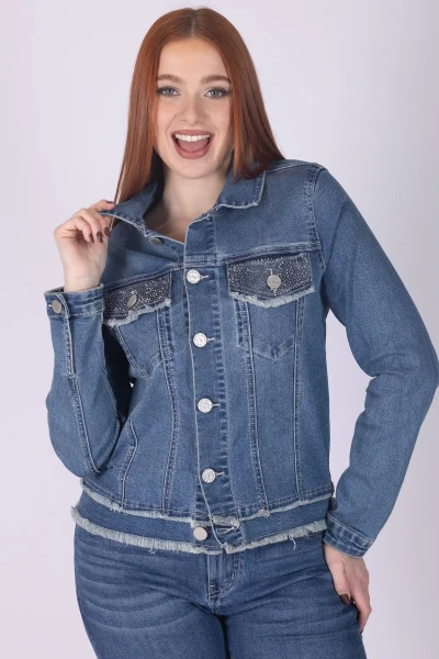 GIUBBOTTO JEANS SFRANGIATO...