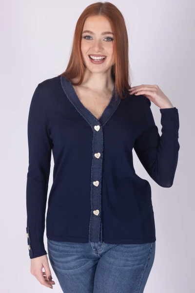 CARDIGAN CON INSERTI JEANS...