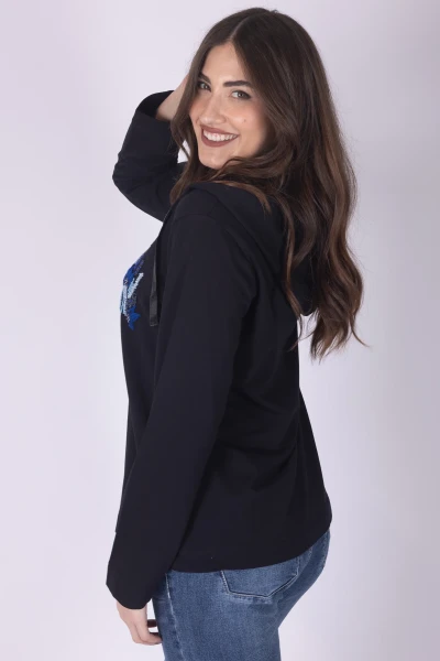 FELPA RICAMATA ZIP E...