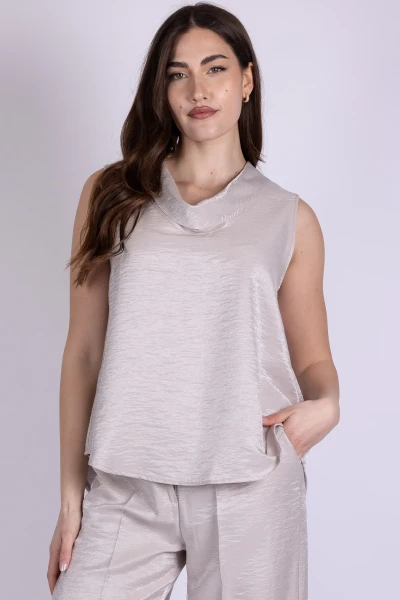 TOP SHANTUNG SCOLLO CLOCHE...