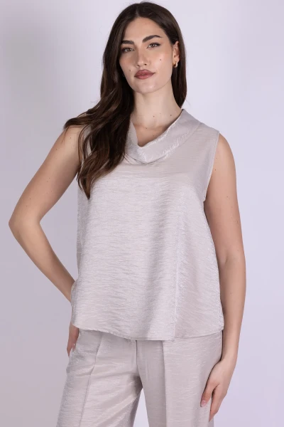 TOP SHANTUNG SCOLLO CLOCHE...