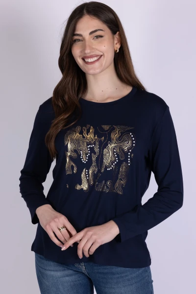 T-SHIRT MAILARD CON PERLE E...