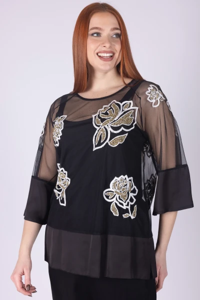 TWIN SET TULLE RICAMO MARA...