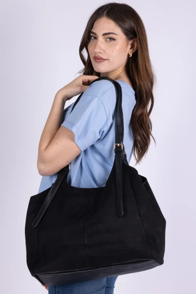 BORSA ECOPELLE SCAMOSCIATA...