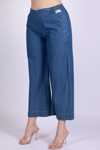 PANTALONE CROPPED CHAMBRAY...