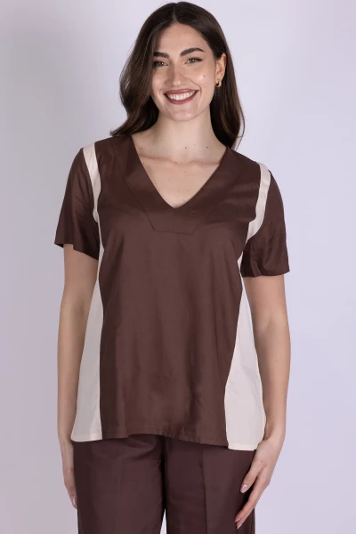 CASACCA BICOLORE SCOLLO A V...