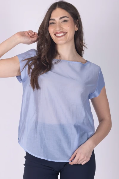 BLUSA LYOCEL CON MANICA AD...