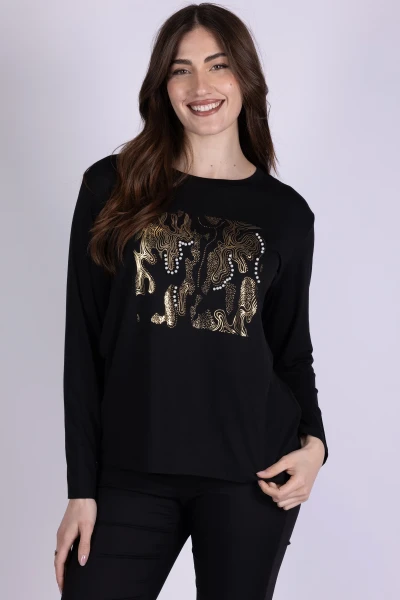 T-SHIRT MAILARD CON PERLE E...