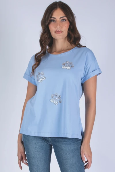 T-SHIRT ZAMPETTE STRASS E...