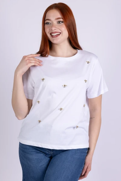 T-SHIRT API RICAMATE MARA...