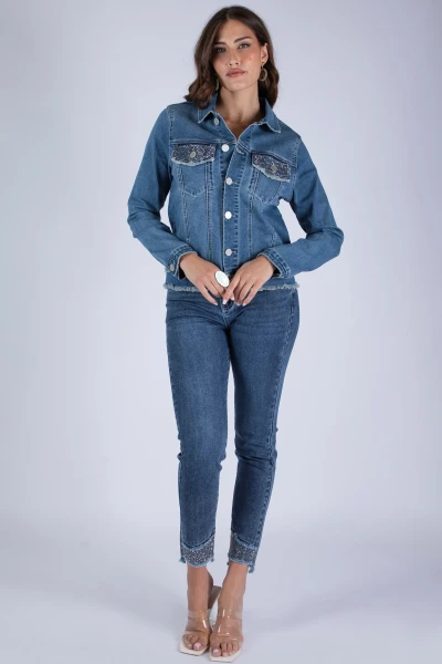 JEANS STRASS SFRANGIATO...