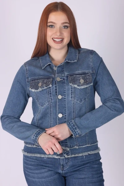 GIUBBOTTO JEANS SFRANGIATO...