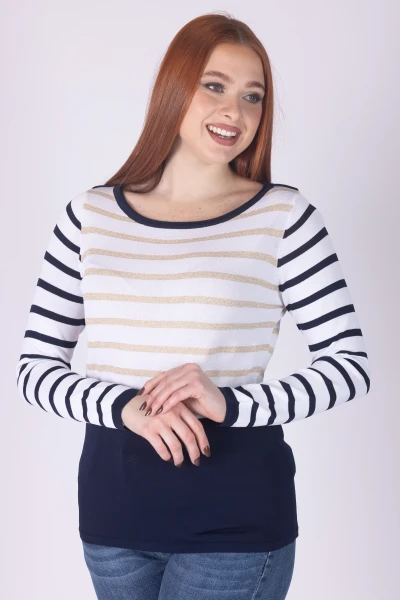 MAGLIA GIROCOLLO RIGHE...