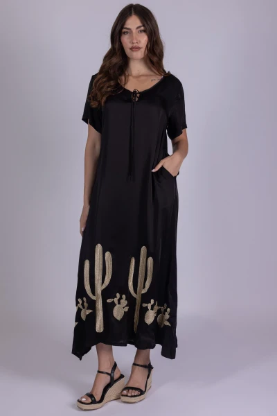 ABITO SETA CACTUS RICAMATO...
