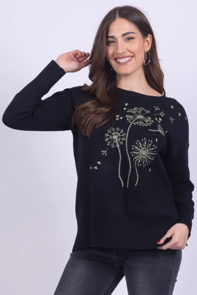 MAGLIA GIROCOLLO FIORI...