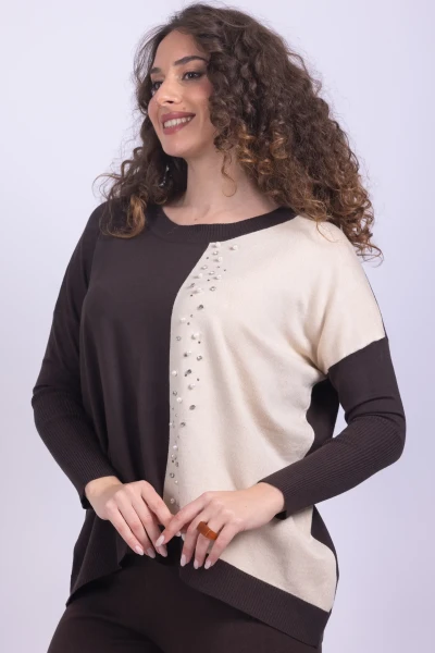 MAXI MAGLIA PERLE E STRASS...