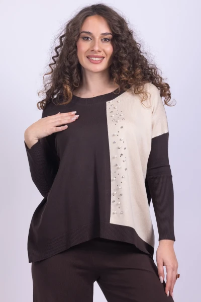 MAXI MAGLIA PERLE E STRASS...
