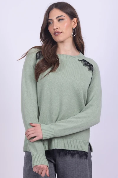 MAGLIA GIROCOLLO PIZZO PURA...