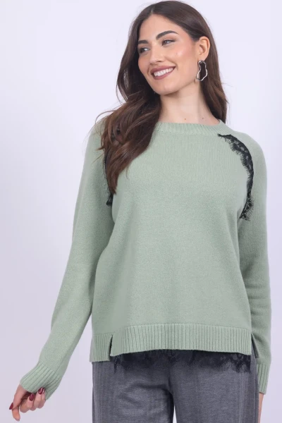 MAGLIA GIROCOLLO PIZZO PURA...