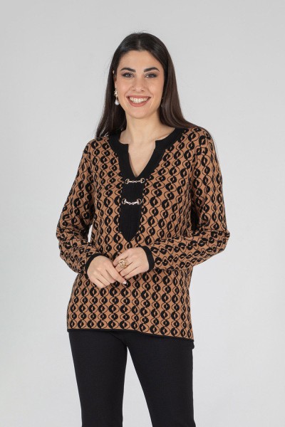 SCOLLO A V JACQUARD MARA...