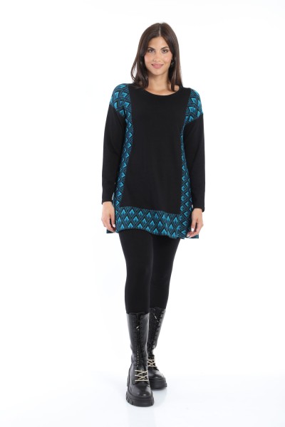 MAXI PULL CON BORDI JAQUARD...