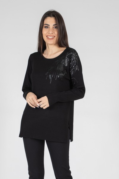 MAGLIA RICAMO PAILLETTES...