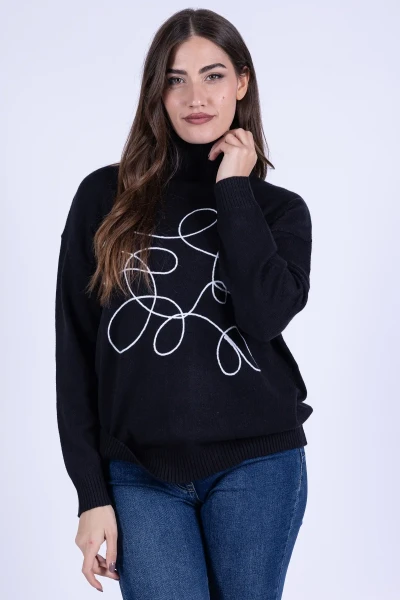 MAGLIA COLLO ALTO RICAMATO...