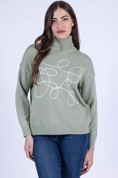 MAGLIA COLLO ALTO RICAMATO...