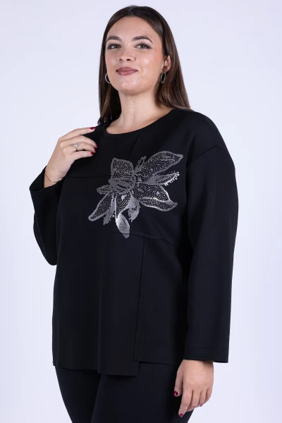 MAGLIA STAMPATA STRASS...