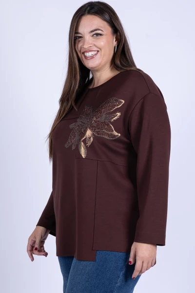 MAGLIA STAMPATA STRASS...