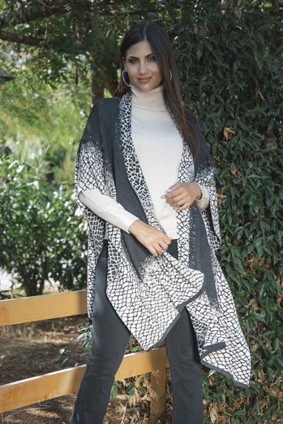 PONCHO DONNA JAQUARD MARA...