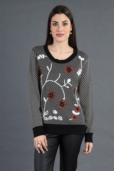 MAGLIA DONNA RICAMATA MARA...