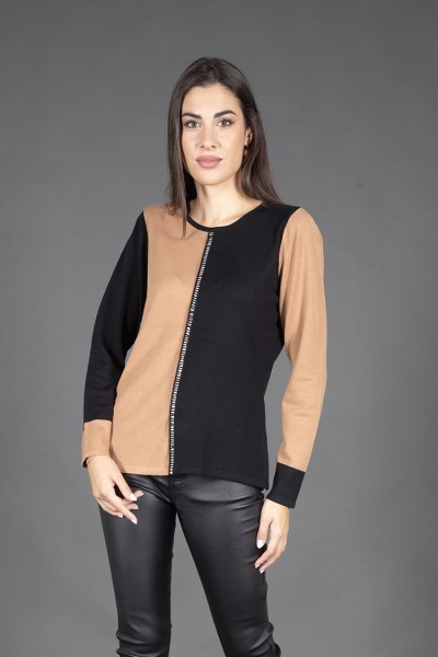 MAGLIA DONNA BICOLORE MARA...