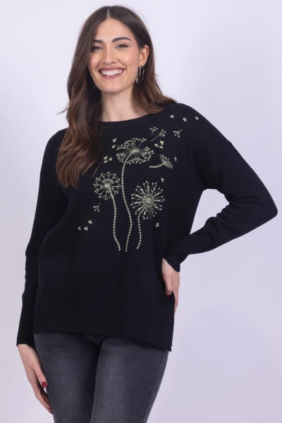 MAGLIA GIROCOLLO FIORI...
